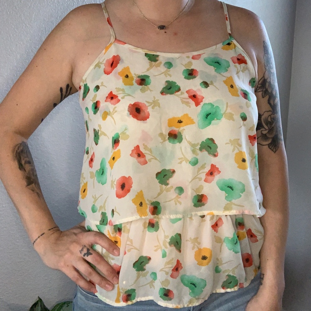 Floral spaghetti strap with peekaboo back